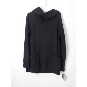 NWT Half Moon Modern Movement Black Long Pullover Cowl Neck Long Sleeves Women L